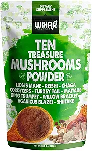 wixar mushroom coffee blend ten treasure mushrooms extract instant coffee powder with lions mane, turkey tail, reishi, chaga, shiitake, maitake, cordyceps, complex 5oz mushroom supplement wixar mushroom coffee blend ten treasure mushrooms extract instant coffee powder with lions mane, turkey tail, reishi, chaga, shiitake, maitake, cordyceps, complex 5oz mushroom supplement